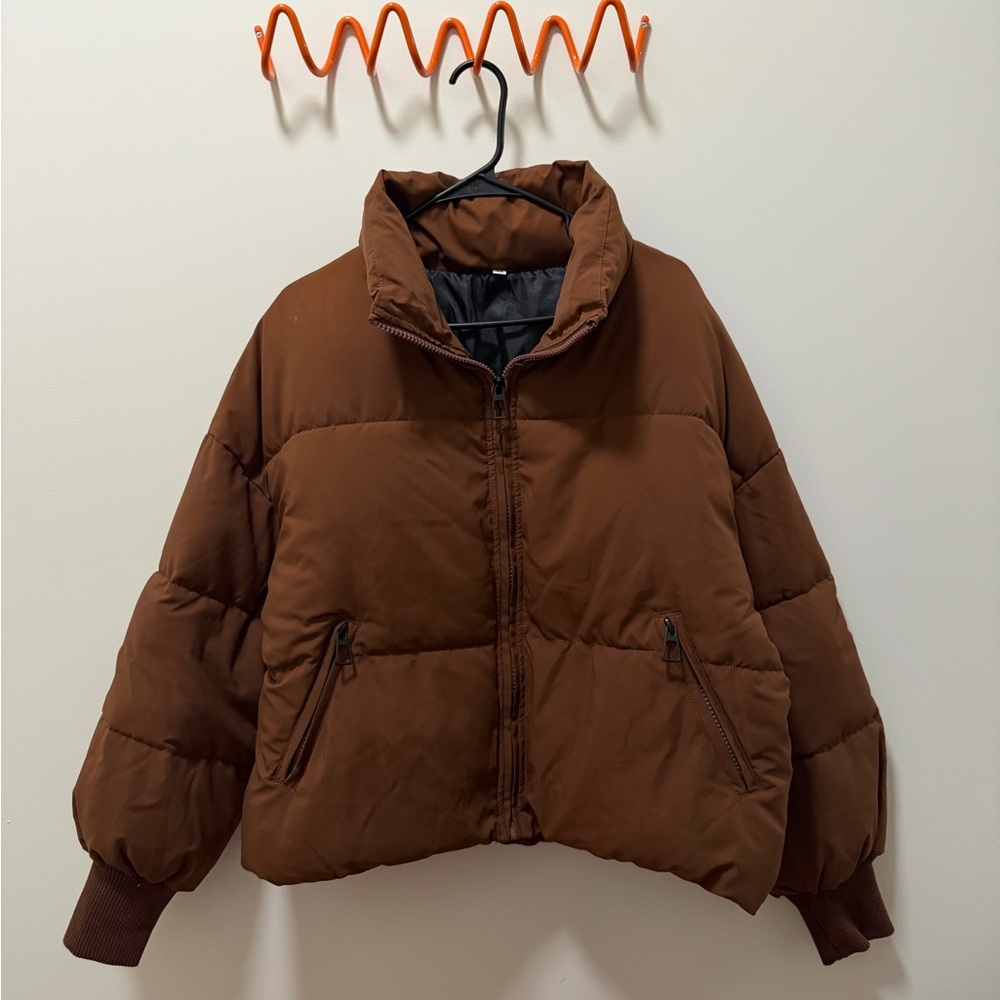Oversized Brown Puffer Jacket